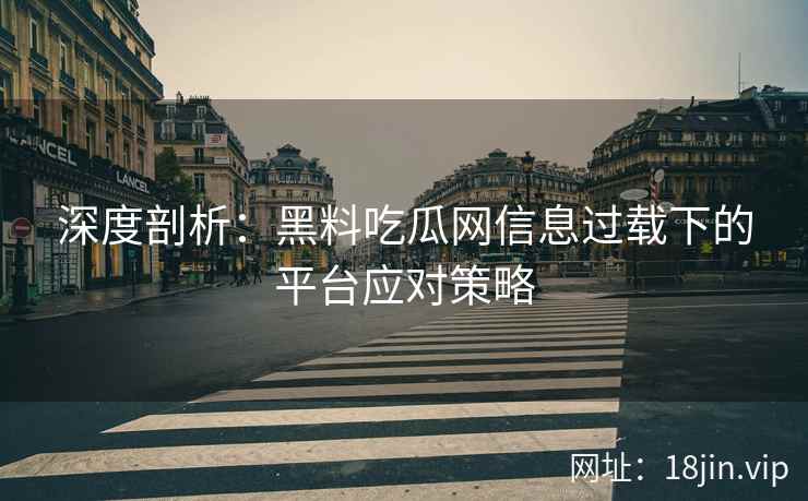 深度剖析：黑料吃瓜网信息过载下的平台应对策略