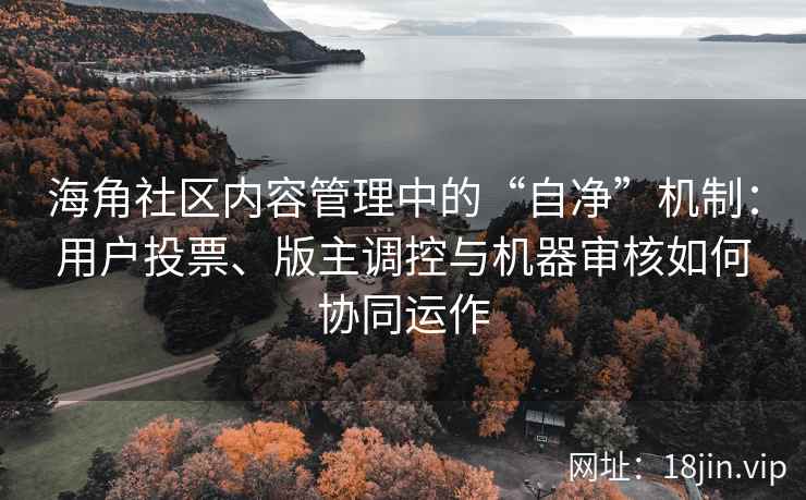 海角社区内容管理中的“自净”机制：用户投票、版主调控与机器审核如何协同运作